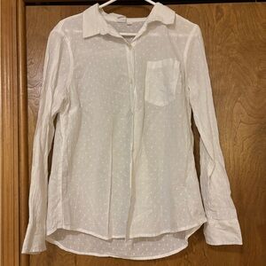 GAP White Textured Button Down